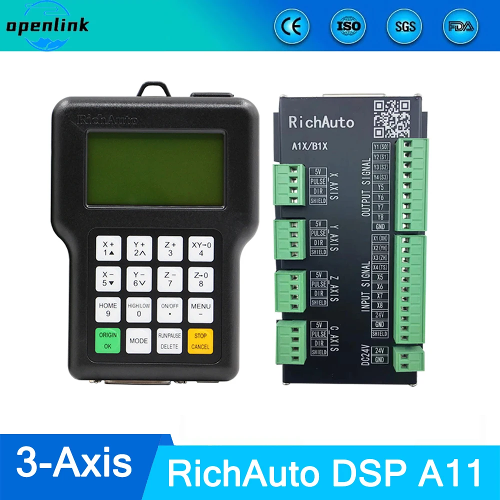 Контроллер ЧПУ RichAuto DSP A11 3-осевой пульт дистанционного управления движением для