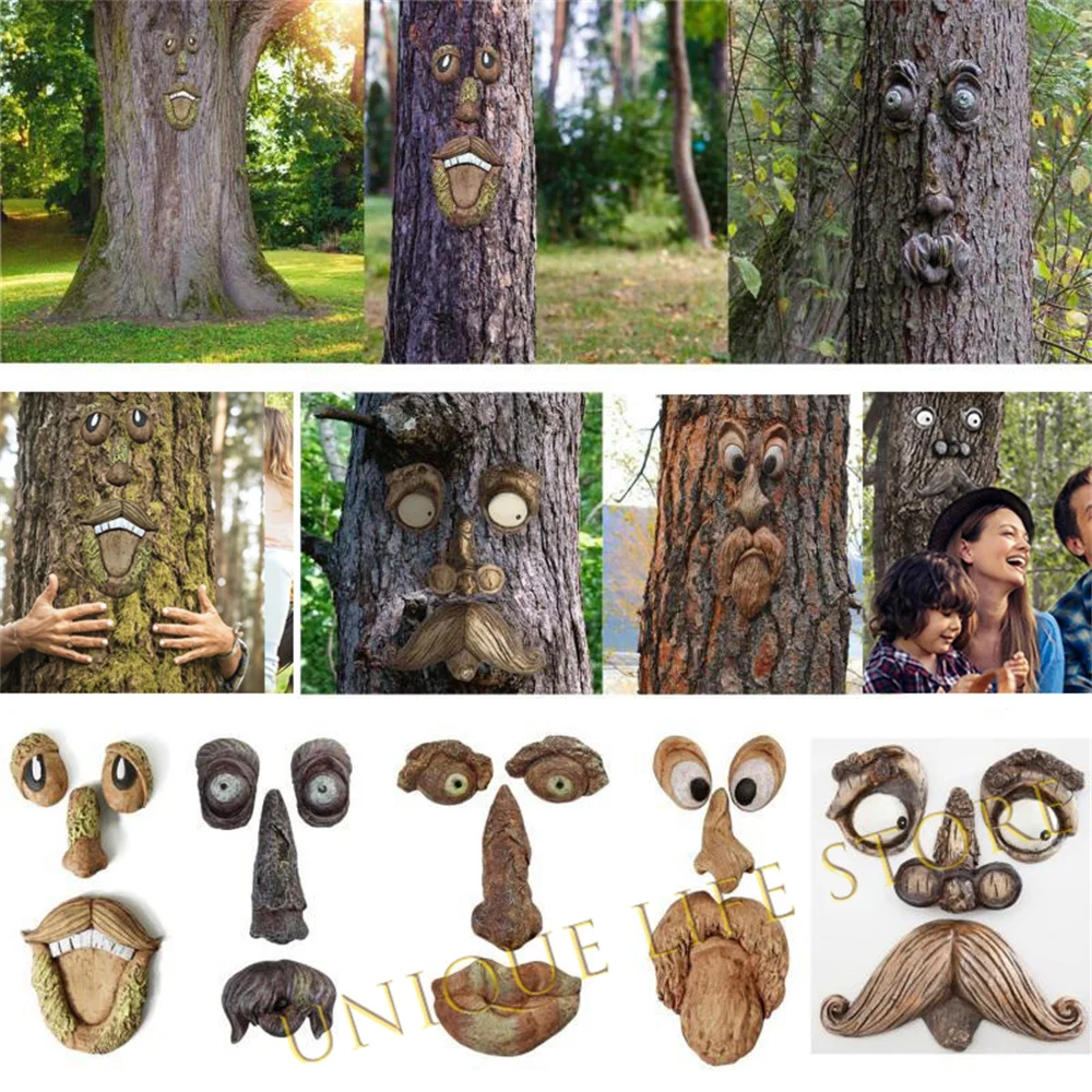 Забавная деревянная Орна «сделай сам» для мужчин, стариков, глаз, нос, рот, украшение «сделай сам» на дерево, реквизит для фотографии