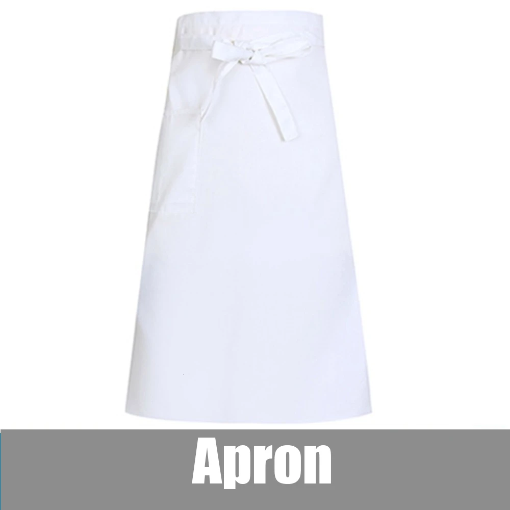 Apron 3 Двубортная черная Униформа шеф-повара унисекс с длинными рукавами рабочая куртка столовой отеля кафе хлебобулочная Парикмахерская рубашка официанта с карманом - Цвет: Apron 3