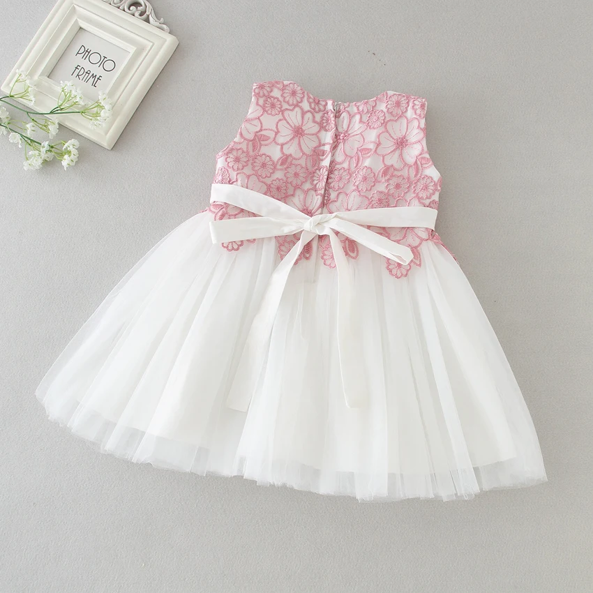 Новое платье для маленьких девочек белое крестильное крещения 1 день рождения