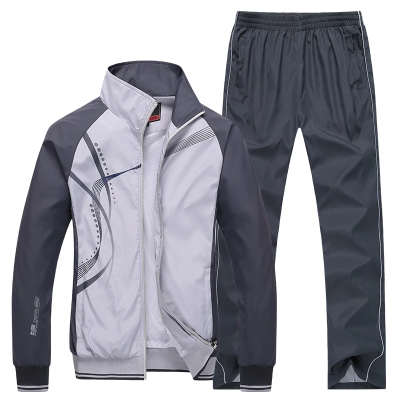 

Men's Sportswear Set Autumn Print Basketball training Sport Suit Two pieces Jacket+Pant Sweatsuit Male Brand Clothing Tracksuit