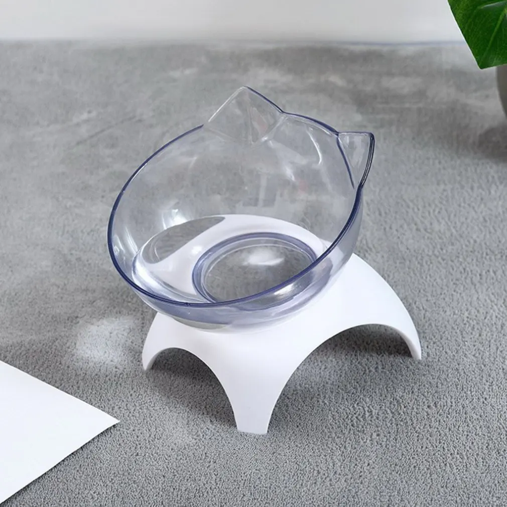 Прозрачные миски для кошек с подставкой кормушка домашних животных двойная