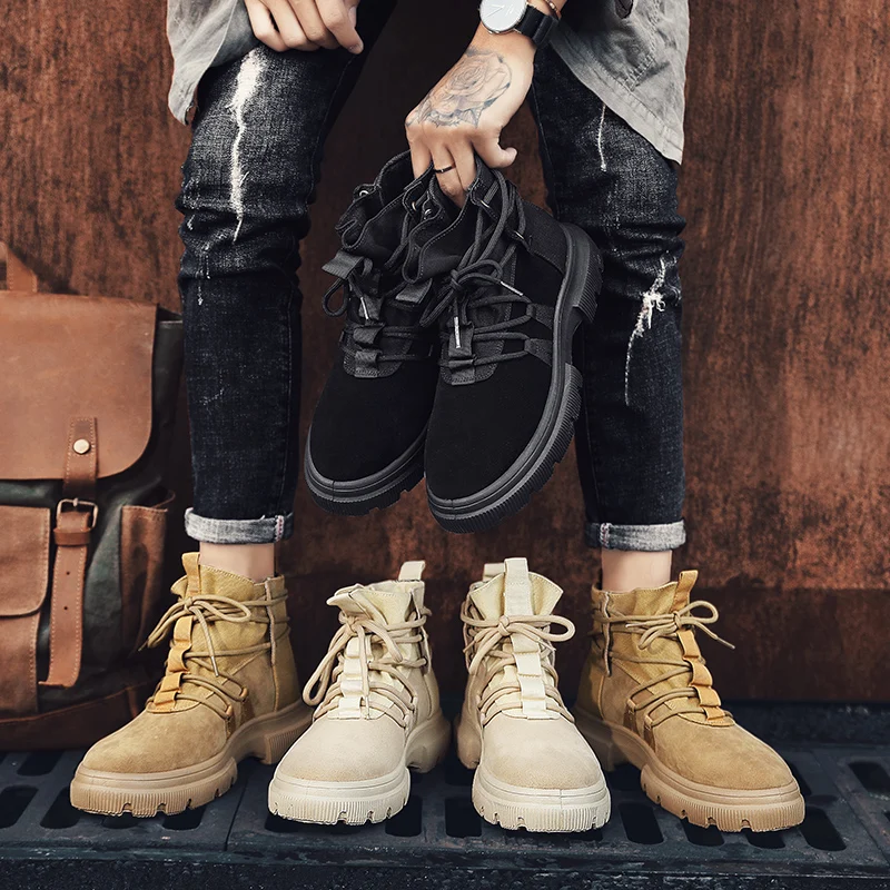 Осень-зима мужские Ботинки Martin в стиле ретро для мужчин Zapatos Erkek Bot повседневная