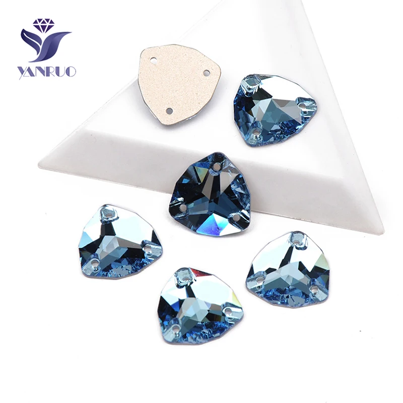 YANRUO/3272 г. Trilliant Aquamarine Пришитые хрустальные стразы Стеклянные для свадебного