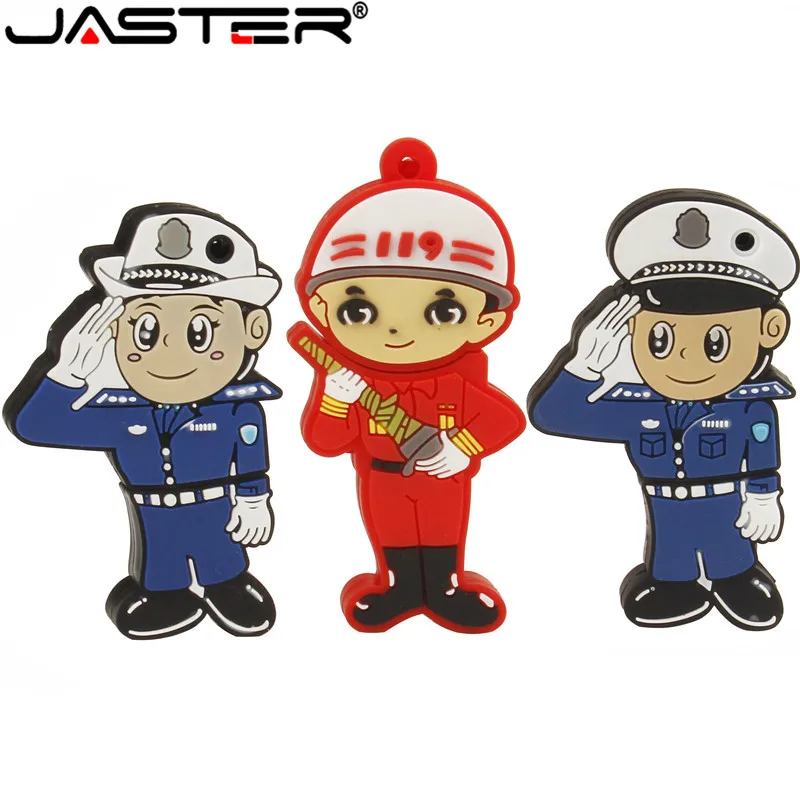 JASTER Новое поступление полицейский человек usb флэш-накопитель traffice pendrive 4 ГБ 8 16 32 64