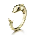 Кольца с дельфином с изменяемым размером для мужчин и женщин, ювелирные изделия в стиле унисекс, парные кольца с животными золотого цвета, подарок для влюбленных женщин, женщин, девочек, мальчиков