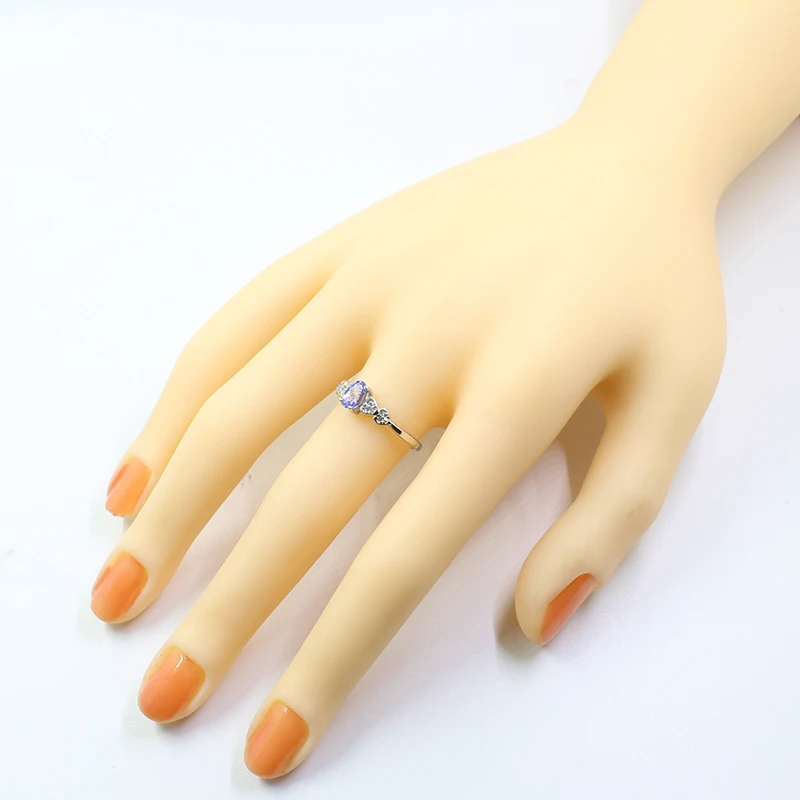 Кольцо из серебра 925 пробы с танзанитом 5 х7 мм|Кольца| |