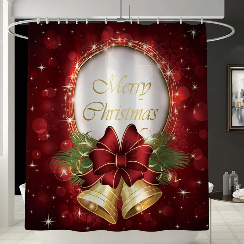 Bathroom Curtain 2 Санта-Клаус, занавеска для ванной комнаты, сиденье для унитаза, рождественские украшения для дома, Navidad, рождественские подарки, новогодние коврики - Цвет: Bathroom Curtain 2