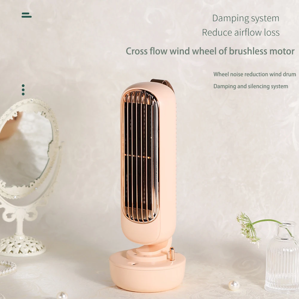

2021 New Air Conditioning Fan Multifunctional Desktop Silent Air Cooler Humidifier Home Office USB Leafless Cooling Fan