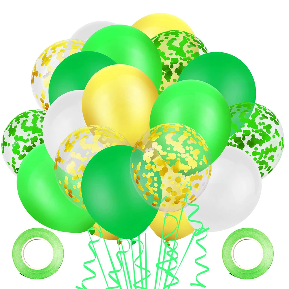 

32pcs 12inch Kids Green Dinosaur Roar WILD ONE Party Latex Globos Confetti Balloons Forest Jungle Animals Party Decorations