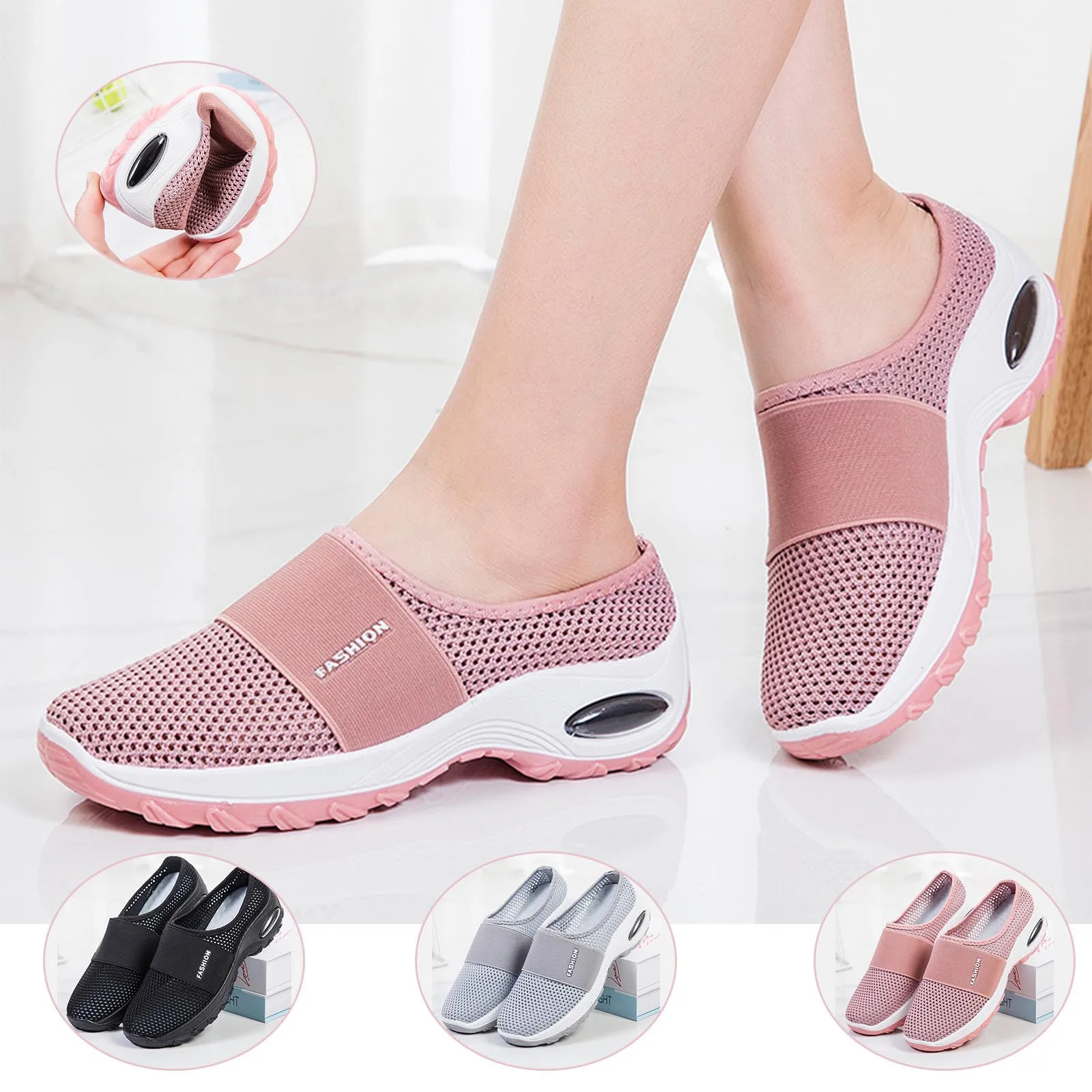Летние сандалии дышащая сетчатая женская обувь вязаные носки кроссовки