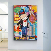 alec monopoly graffiti wall art money paintings on the wall art posters and prints the world is yours modern art wall pictures