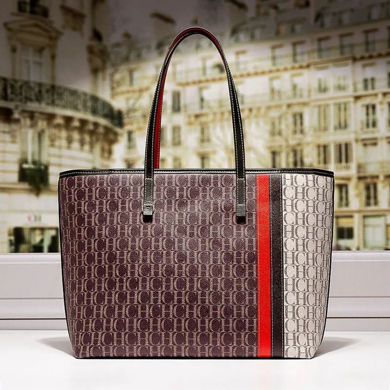 

100% натуральная кожа роскошный бренд 2021 новые женские повседневные сумки с принтом букв CH женские сумки для покупок вместительные сумки Cc