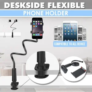 90cm deskside flexible phone holder gooseneck cellphone arm clamp for smartphone bedroom desktop em88 free global shipping