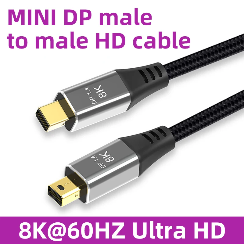 

MINIDP Male to Male Cable 8K@60Hz Ultra HD mdp cable For Computer Notebook Monitor HD Adapter Metting Cable