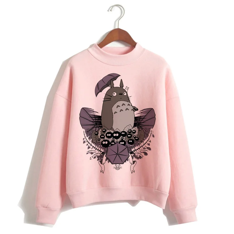 Totoro Унесенные спирали harajuku толстовки для женщин мультфильм одежда толстовка капюшон ulzzang Забавный с капюшоном Женский полиэстер негабаритных
