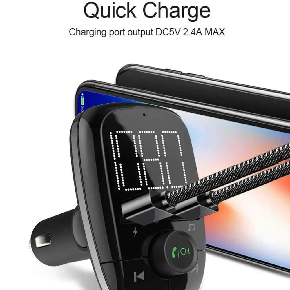 NUOLIANXIN Large Screen T50 Car Bluetooth-compatible MP3 Player Hands-Free Call Voltage Detection FM Transmitter Charger | Электроника