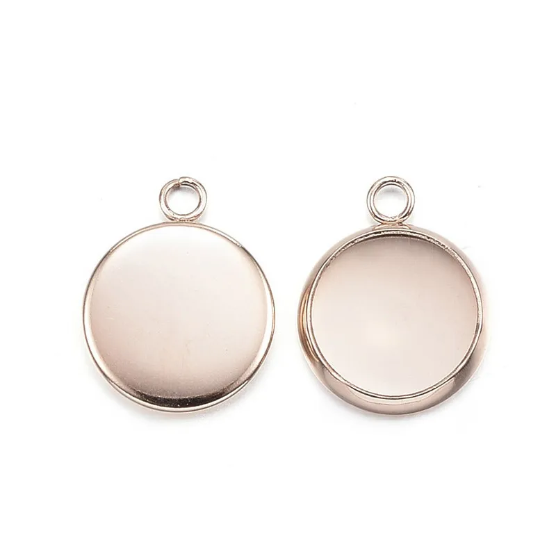 100 шт плоский круглый 304 нержавеющая сталь кулон кабошон настройки для