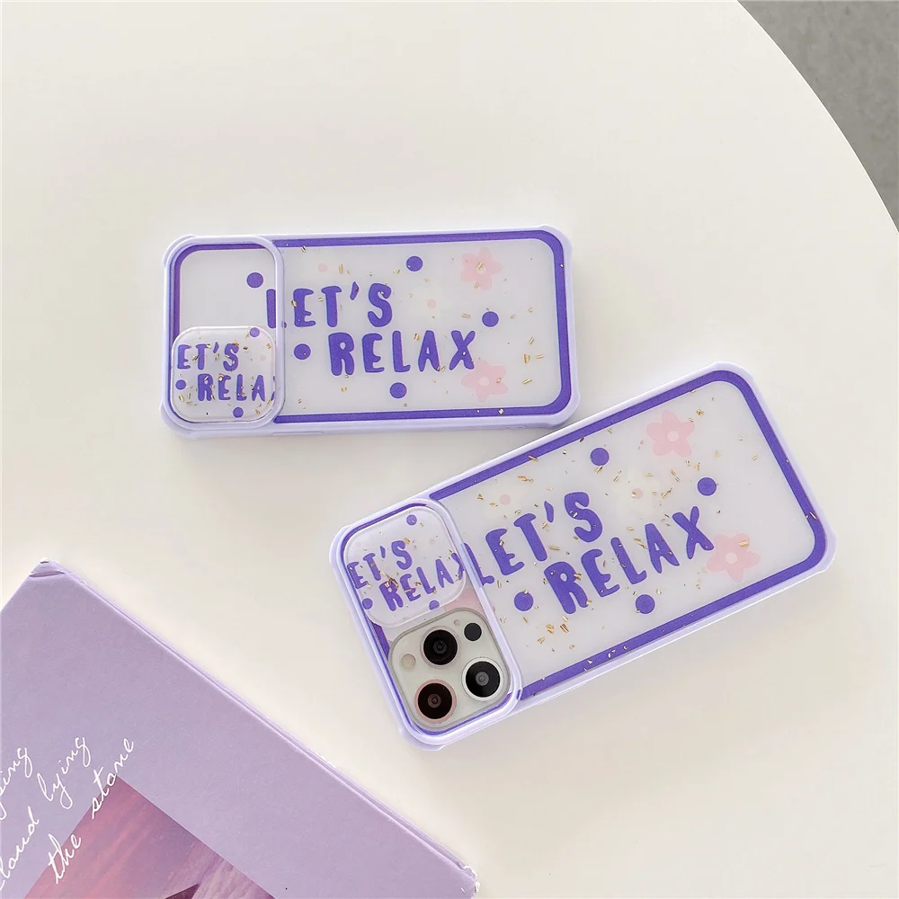

For Iphone 11 Candy Flower Letter Slid Window Case For Iphone 12 Pro Max X Xr 7 8 Plus Glitter Candy Silicone For Se 2020 Cover