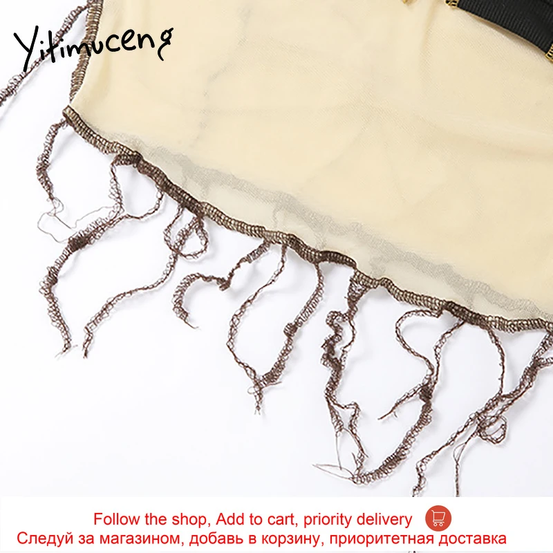 

Ytinuceng Asymmetric Tank Tops Women Cut Out Contrast Color Slim Sleeveless Short Vest Sexy Club 2021 Summer New Fashion Clothes