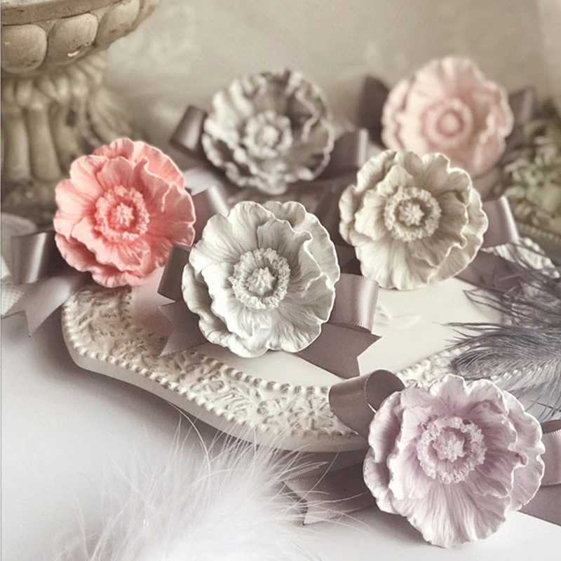 

Large New Poppy Candle Wax Silicone Soap Mold Cake Decorating Tools Resin Gumpaste Flower Chocolate ,Clay Gypsum Mould M2440