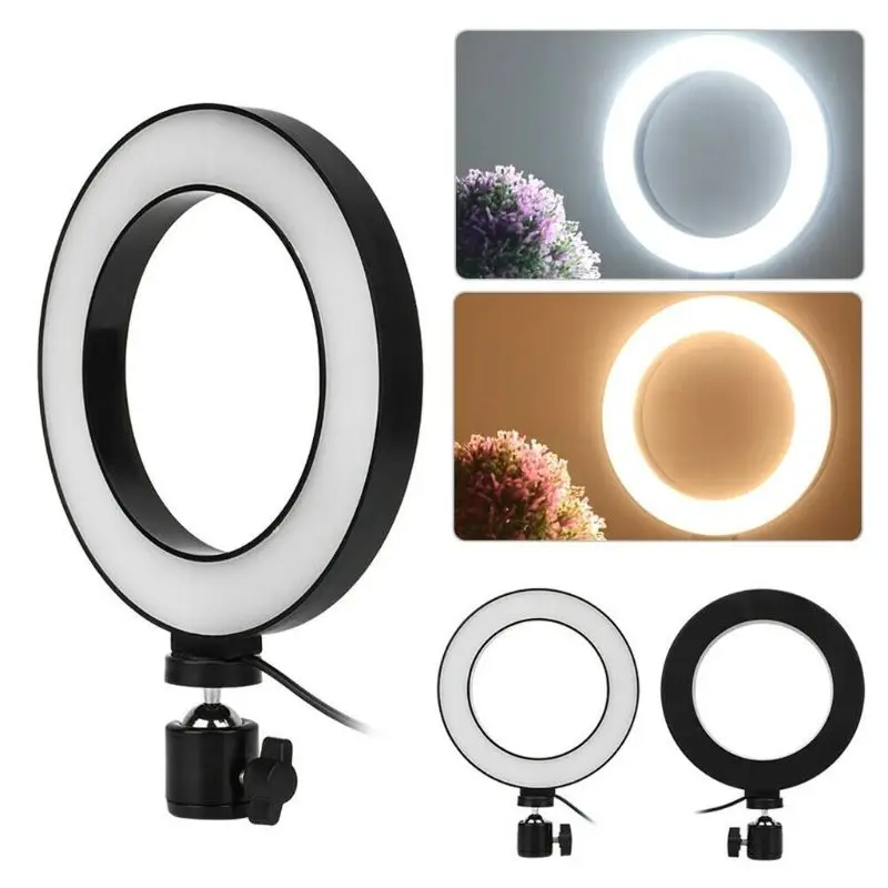 

Selfie Ring Light LED Fill Lamp with Bracket 10 Levels Dimmable 3 Light Modes for Living Broadcast/Photography/Recording