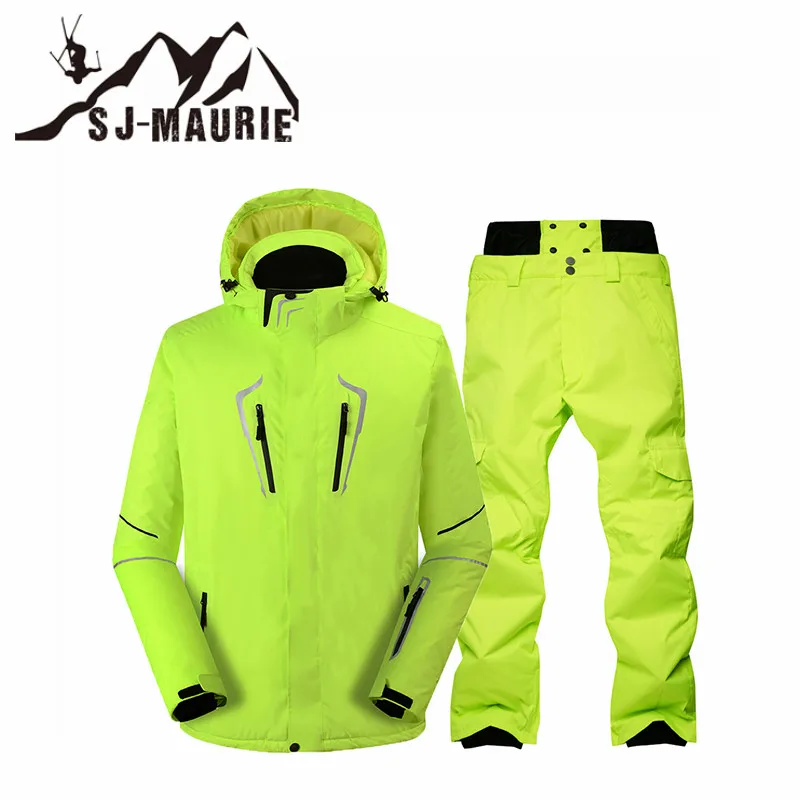 color8 SJ-Maurie мужской лыжный костюм, куртка для сноуборда и штаны, костюм, комплект ветронепроницаемой водонепроницаемой зимней уличной спортивной одежды, зимний костюм, теплый - Цвет: color8
