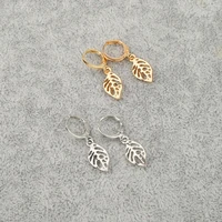 korean hollow leaf hoop earrings lovely girls plant leaves earring women party jewelry accessories statement pendiente