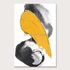 Настенная картина Mintura для гостиной, картина маслом на холсте, ручная роспись, абстрактная картина желтого и черного цветов, домашний декор, без рамки