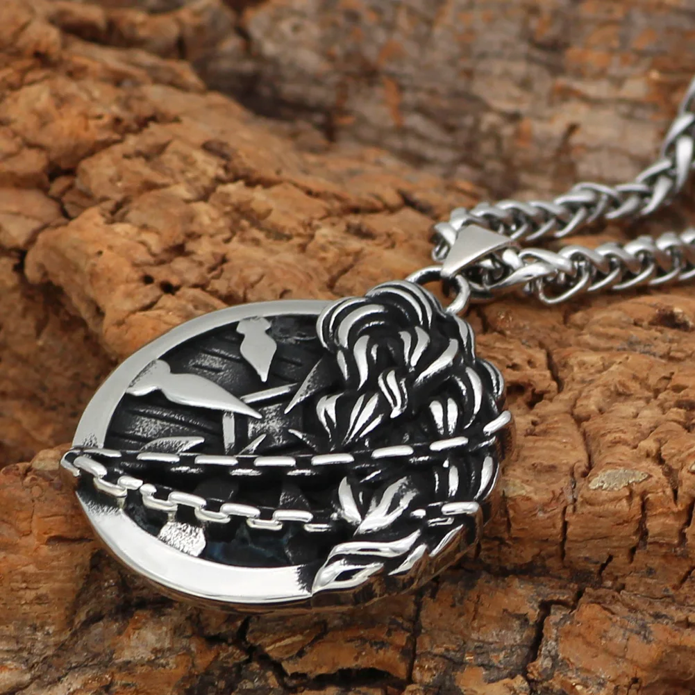 Мужская нержавеющая сталь скандинавский Викинг щит Компас талисман подвеска