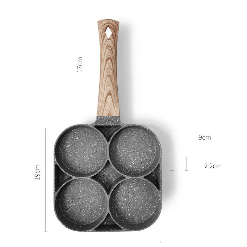 

4 Hole Frying pan Cooking Pot Non-Stick Pancake Maker Home Breakfast Egg Burger Pot for Gas Stove Induction Cooker Cookware