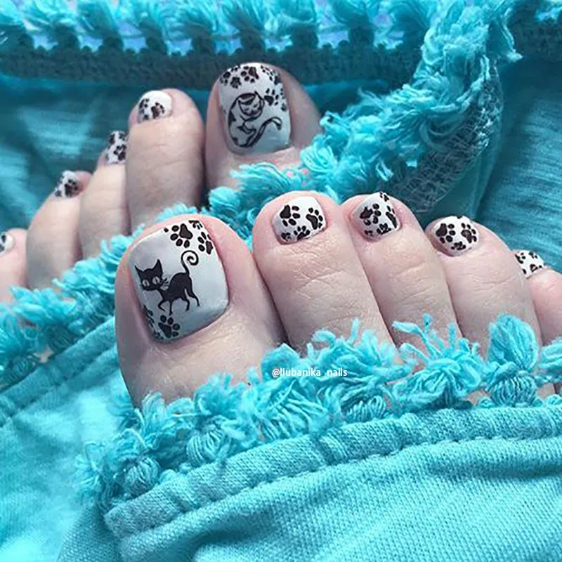 Шаблон для ногтей из нержавеющей стали милый рисунок кошек и собак пластины