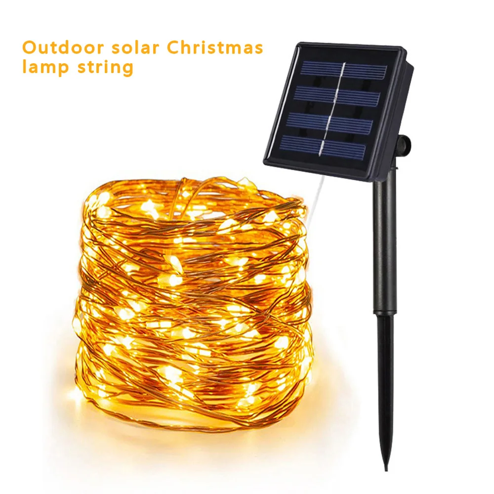 

Светодиодная Водонепроницаемая уличная гирлянда на солнечной батарее, Рождественская лампа для украшения сада, водонепроницаемая сказочн...