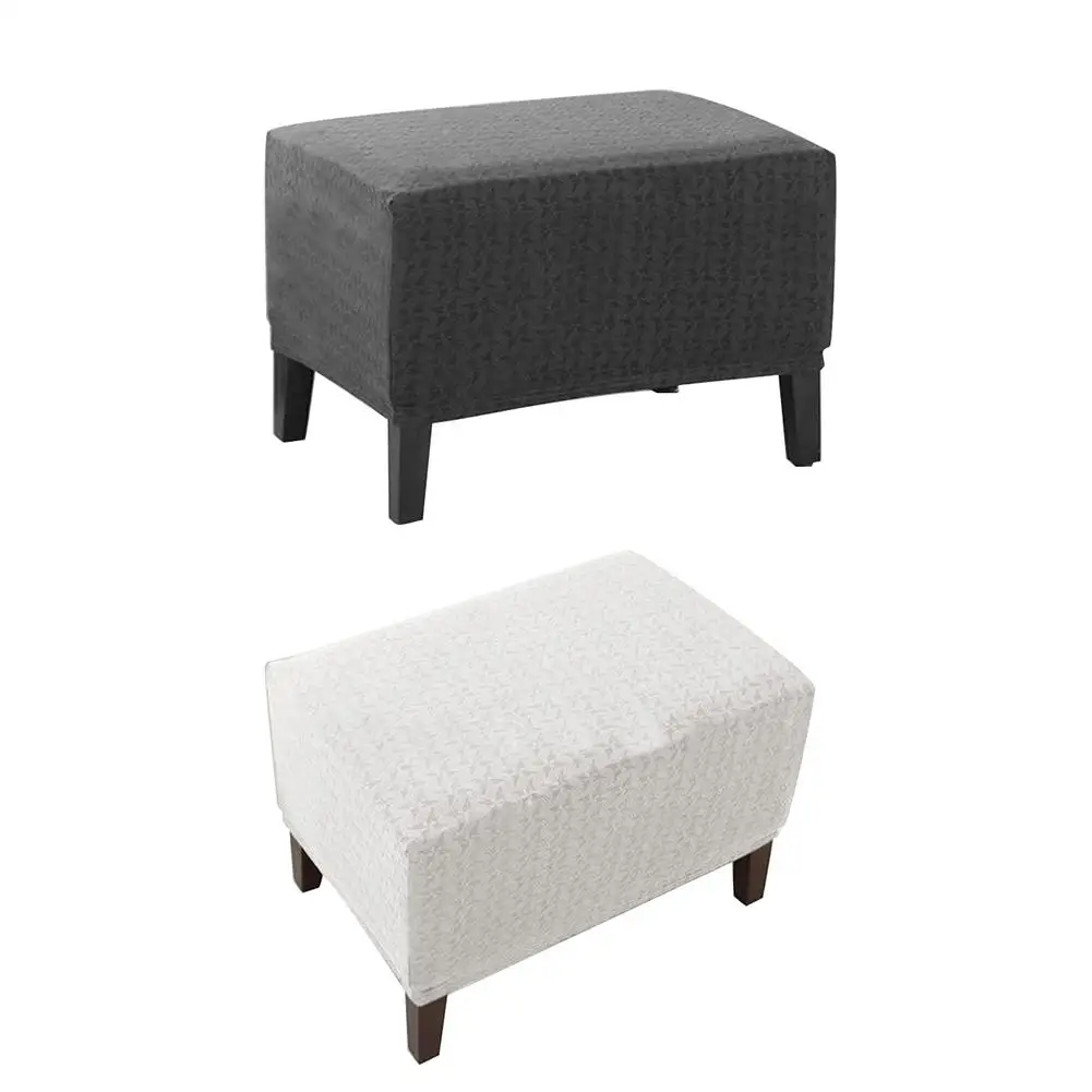 

Elastic Stool Cover Simple Home Solid Color Sofa Foot Cover American All-inclusive Pedal Cover Stretch Storage Ottoman Slipcover