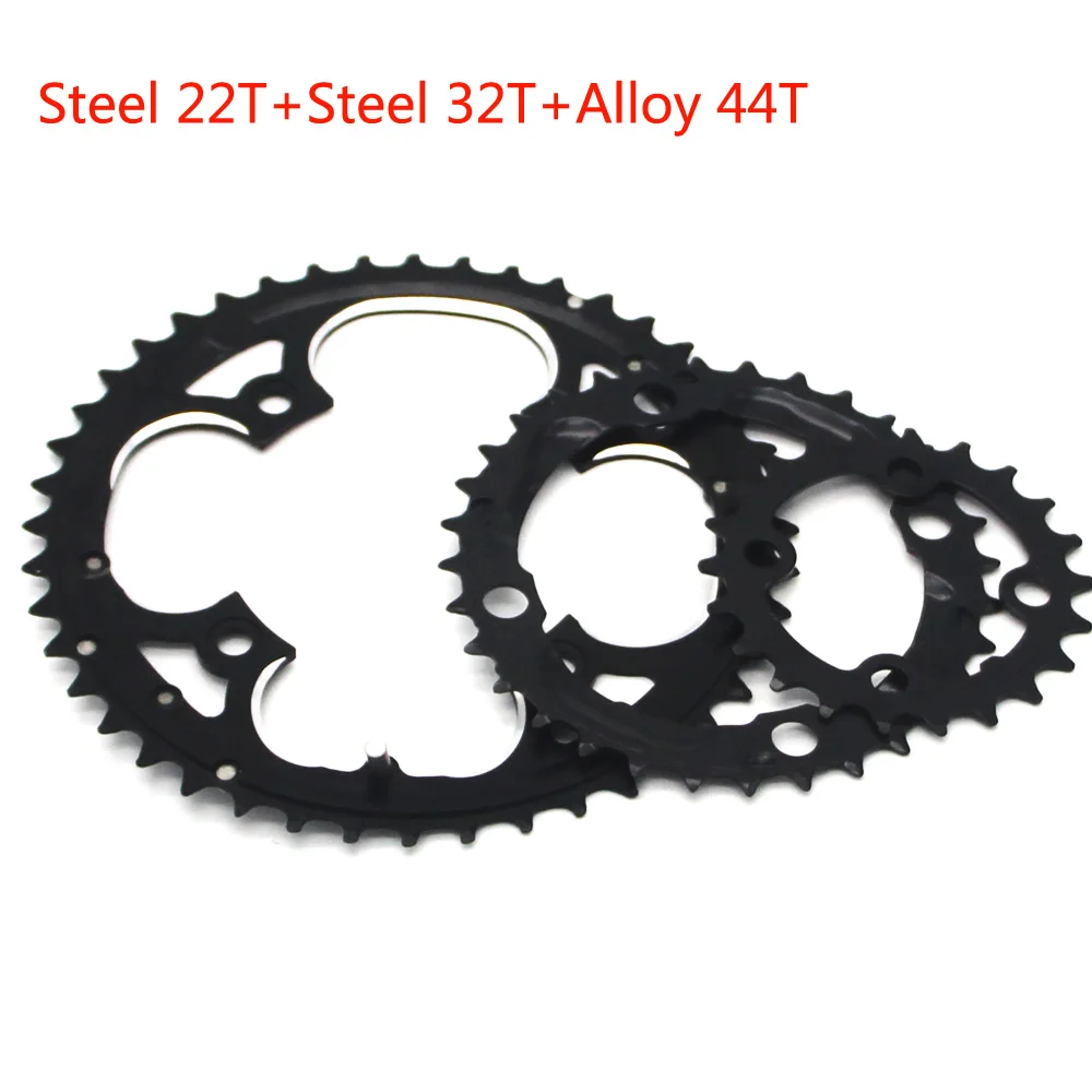 MTB кольцо цепи велосипеда цепь для SHIMANO SRAM Универсальный шатун 22 T/24 T/26 T/32 T/38 T/42 T/44 T 104BCD 64BCD велосипедная звездочка - Color: 22T 32T 44T alloy