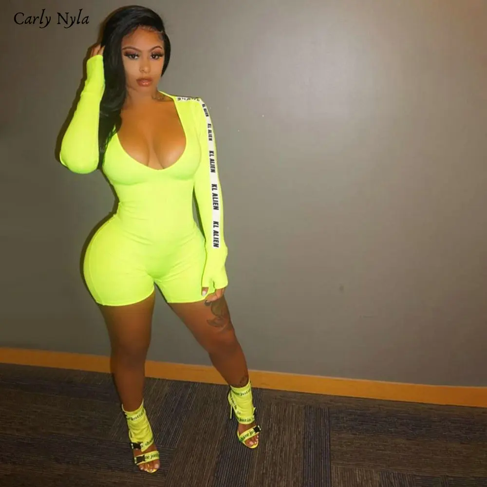 Carly Nyla Женский фитнес обтягивающий комбинезон сексуальный v-образный вырез с