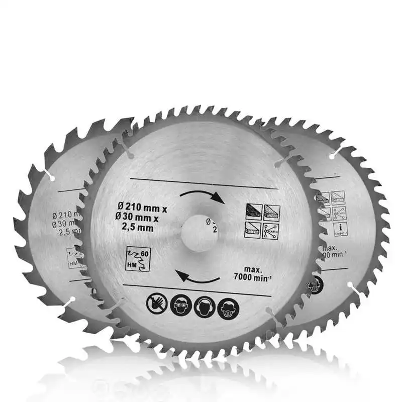

3Pcs 24T/48T/60T 210mm Carbide Circular TCT Saw Blade Woodwokring Cutting Disc