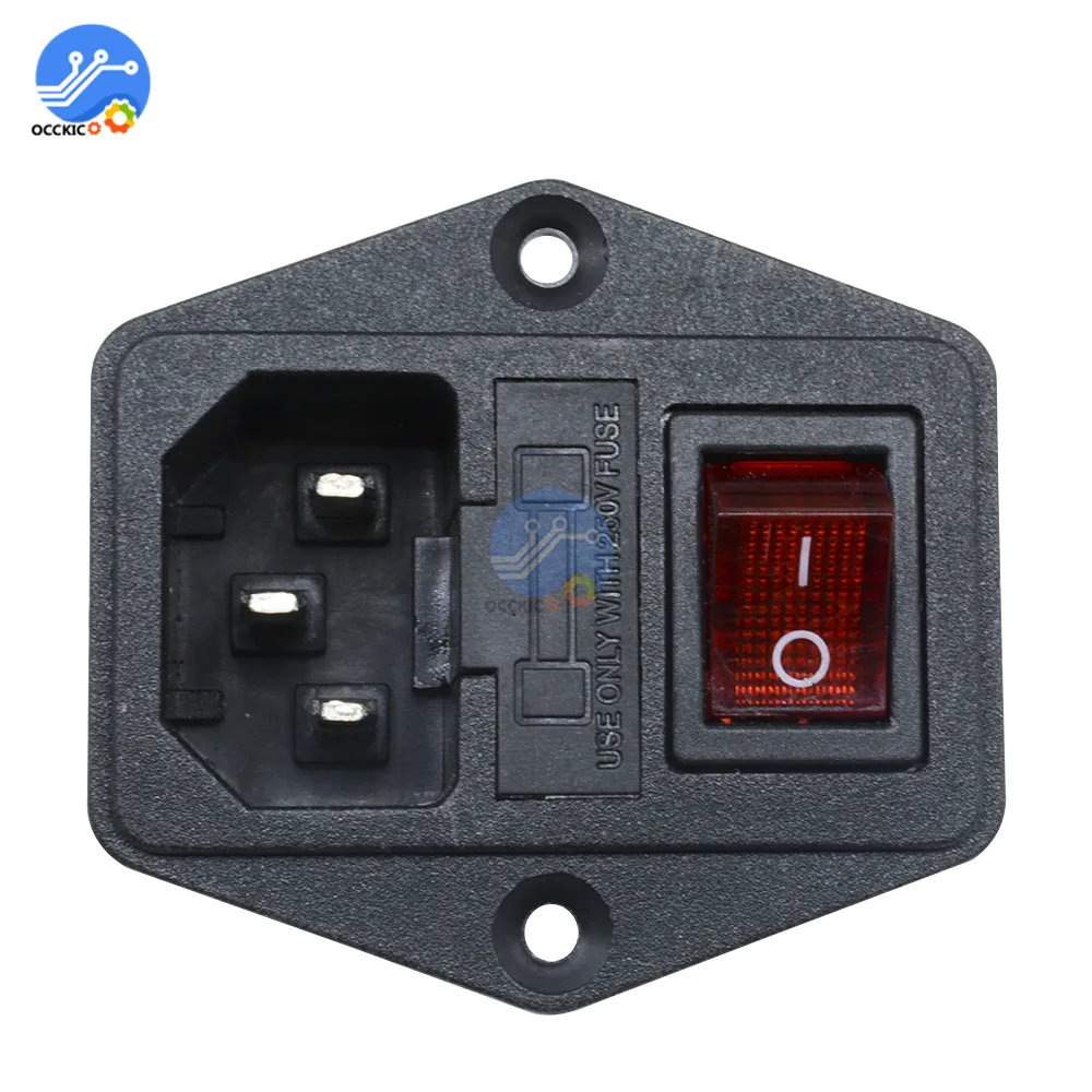 1 шт. 3 контактная электрическая розетка с держателем предохранителя 10 А 250