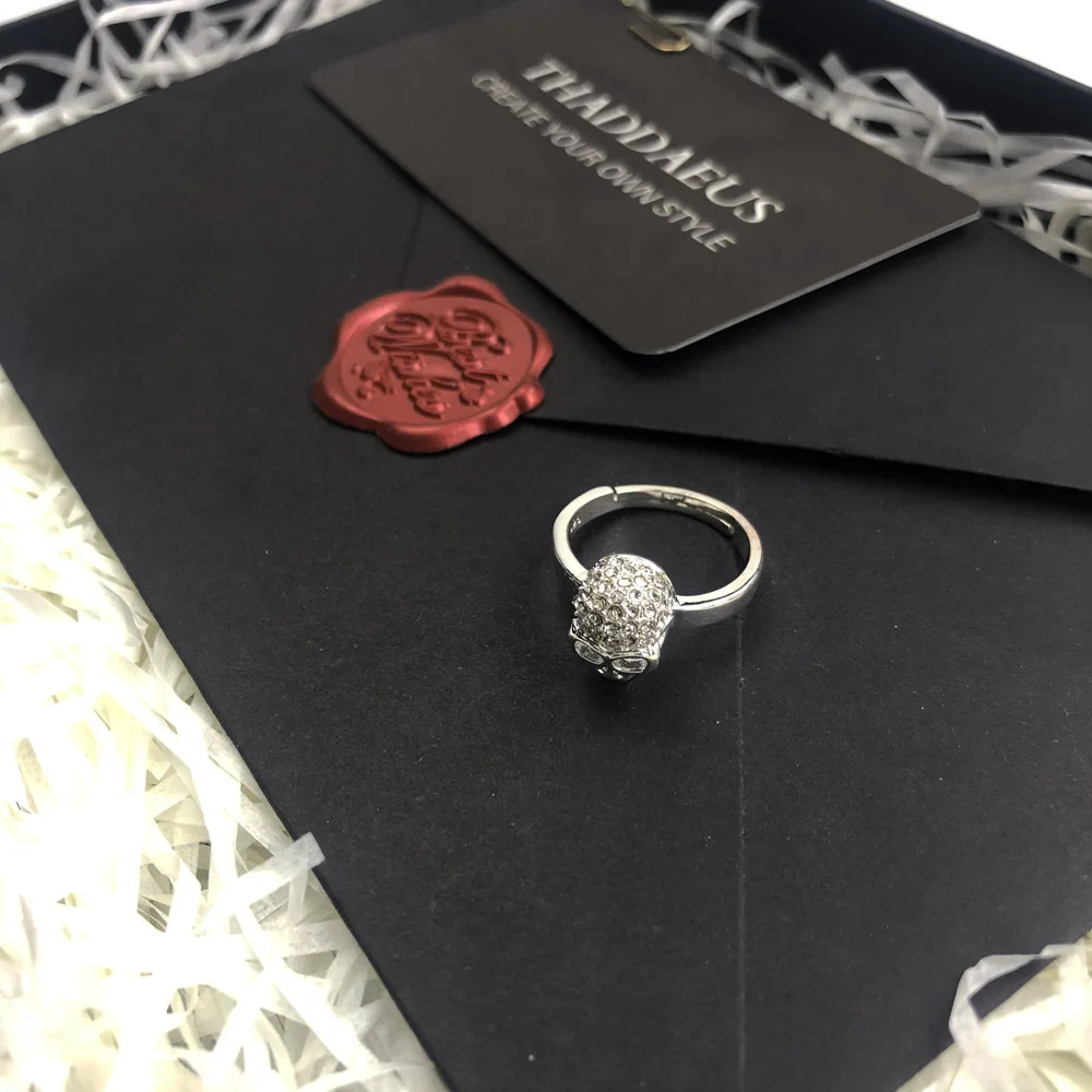 Белое кольцо с черепом модное Ювелирное Украшение в европейском стиле для женщин