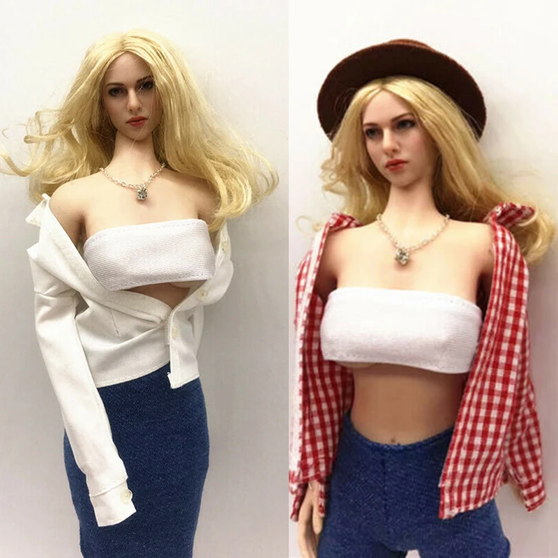 

custom 1:6 Scale Female Hat Sweater Skirt Pantyhose Clothing Set girl lady woman clothing set for 12'action figure