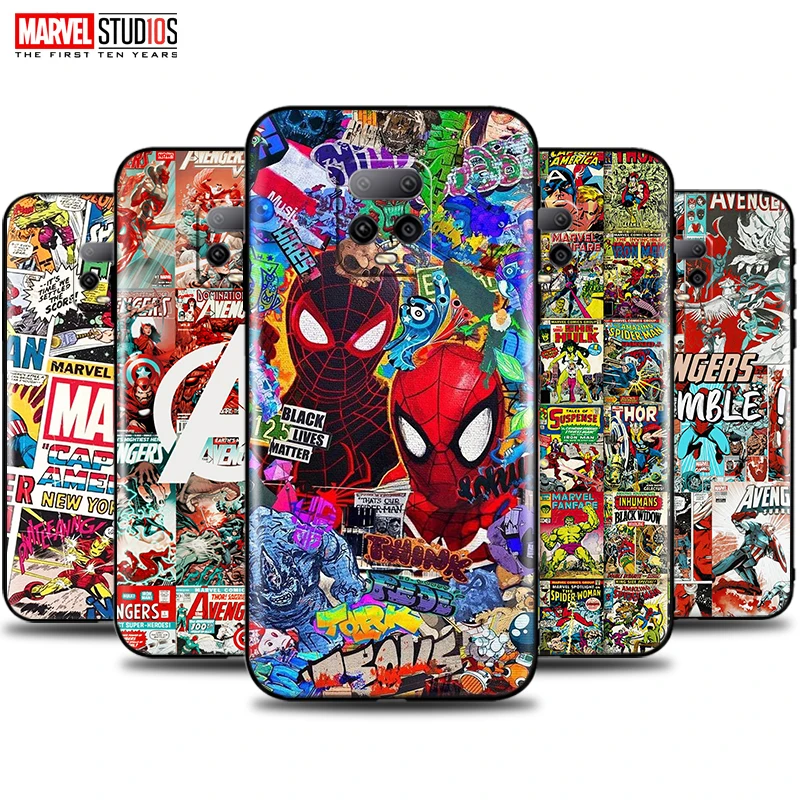 

Phone Case For Xiaomi Redmi Note 10 Lite Soft Funda Cover Marvel Avengers Comics Iron Man SpiderMan Hulk Deadpool