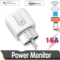 16a tuya smart electrical sockets with power monitor eu smart plug outlets voice timer control socket for alexa google assistant