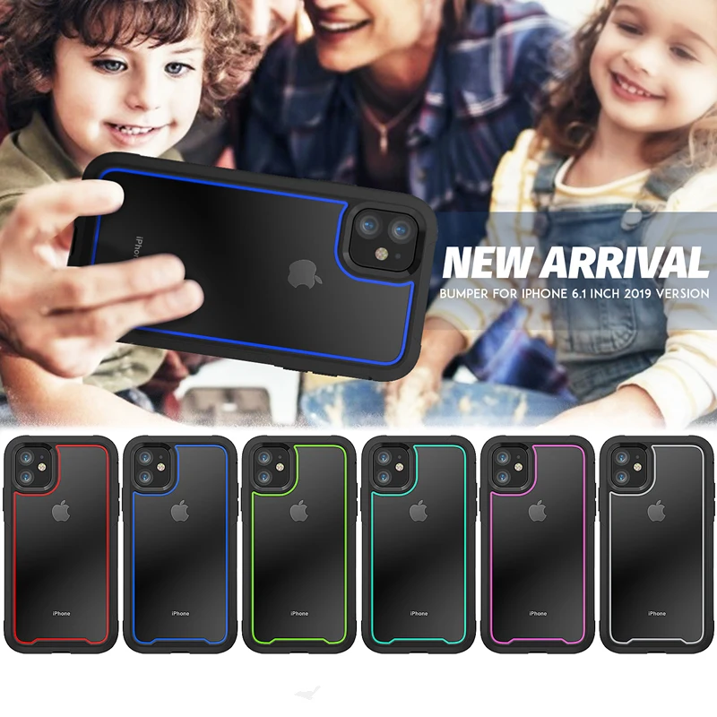 

Shockproof Armor Phone Case For iPhone 12 Transparent hybrid TPU Cover For iPhone XR XS MAX 11 Pro Max 8 7 6 Plus SE Clear Case