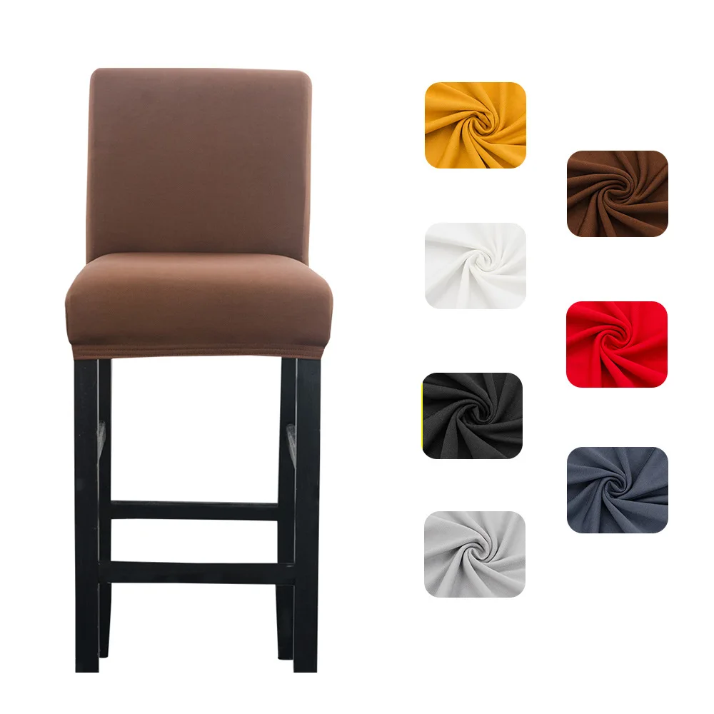 

Solid Colors Stretch Chair Cover for Bar Stool Short Back Spandex Chair Covers for Home Dining Room Kitchen Wedding Banquet Seat