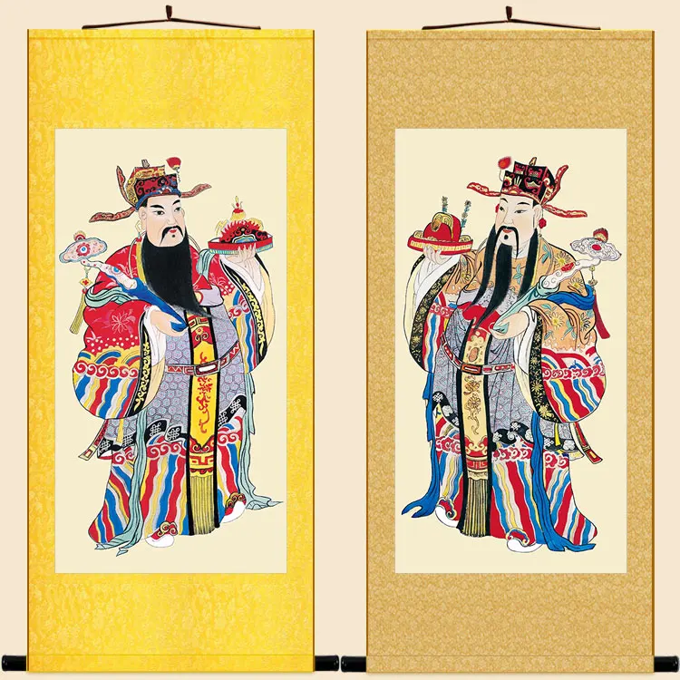 Lu God портрет, Kuixing, статуя Вэньчан звезда, шелк, живопись прокрутки, Daochang вода и земля живопись, декоративная живопись Lu God портрет, Kuixing, статуя Вэньчан звезда, шелк, живопись прокрутки, Daochang вода и земля живопись, декоративная живопись
