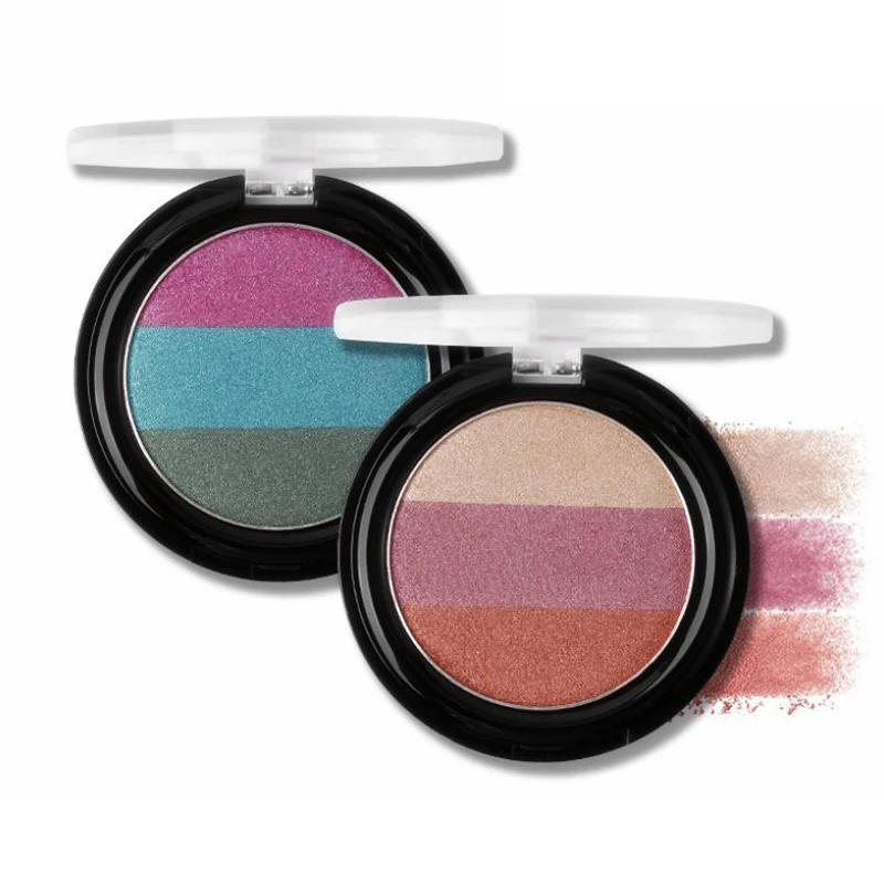 3 Цвета Палитра теней для век переливающиеся корейские тени макияжа долгостойкие