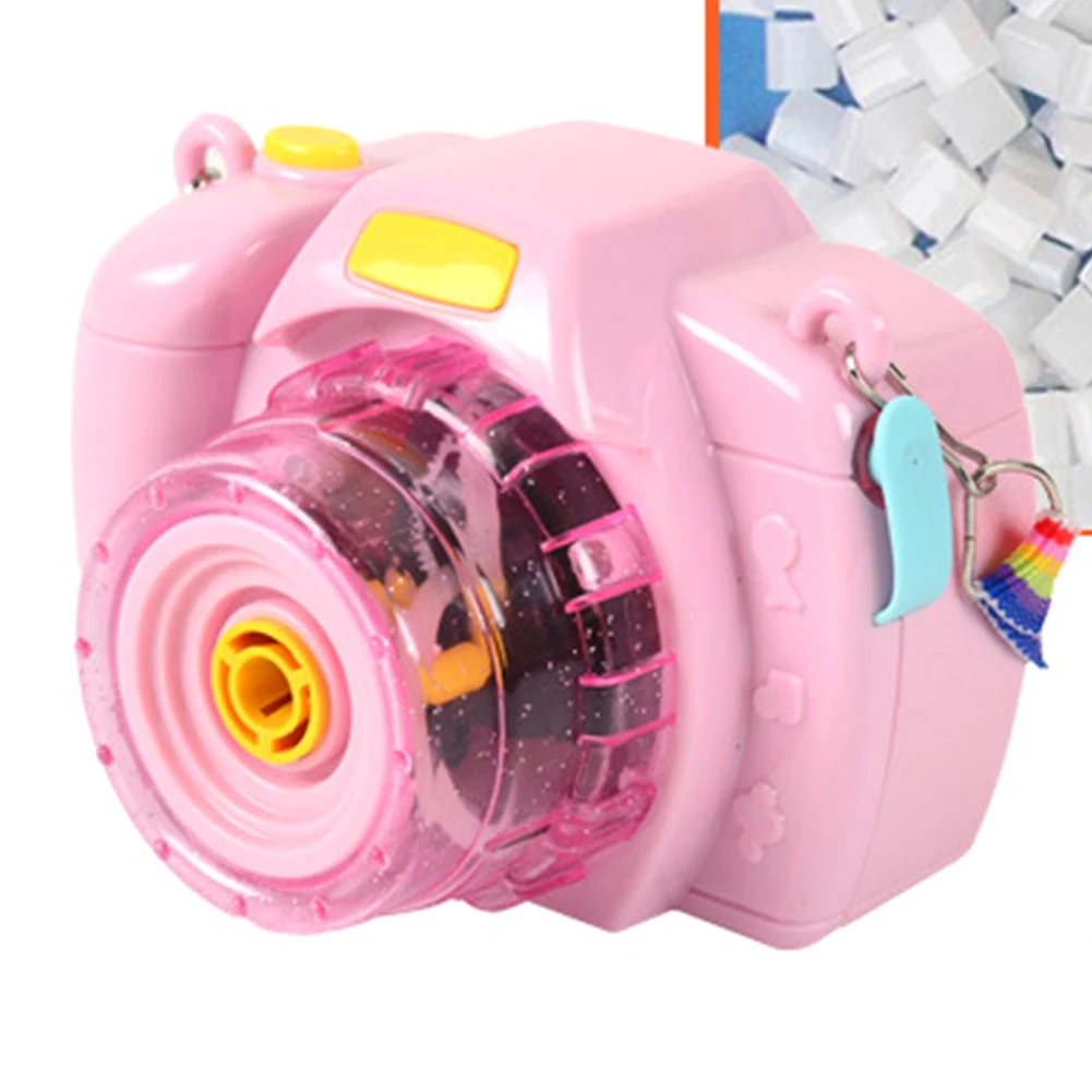 

Fun Music Detachable Childrens Light Toy Camera Kids Gift ABS Dynamic Electric Durable Battery Powered Blowing Bubbles