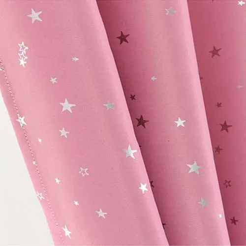 pink Star Pattern Thermal Door Curtains Blackout Cloth Curtain Grommet Top 5 Colors for Bathroom Kitchen Bedroom Door Balcony DW1233 - Цвет: pink