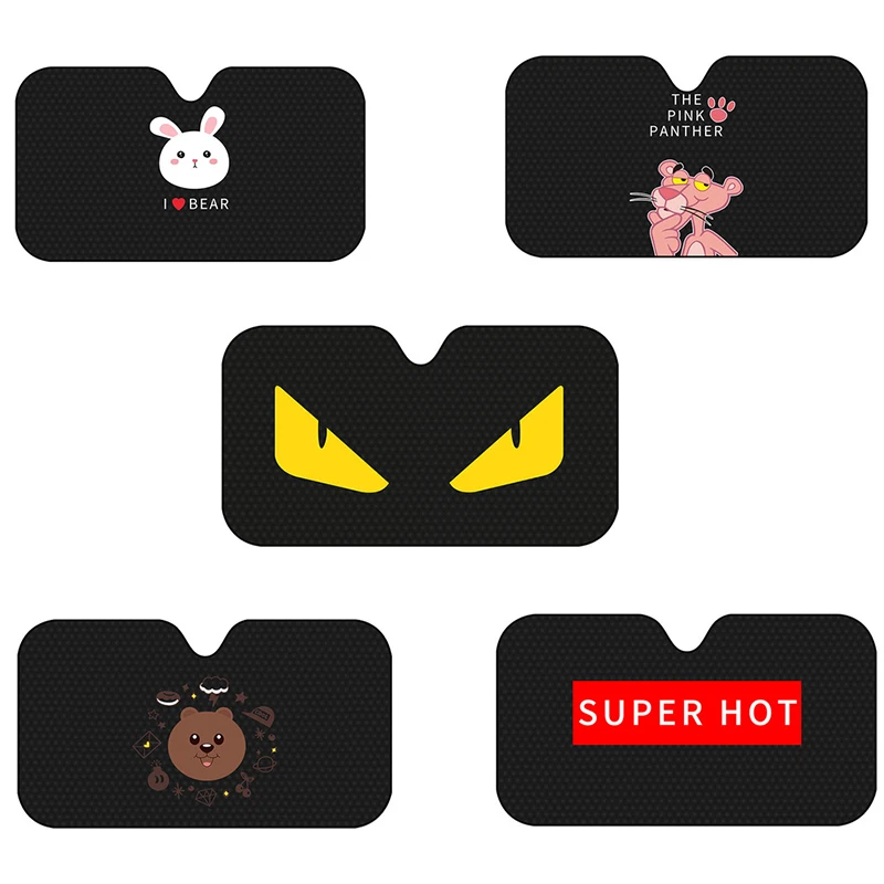 Cartoon Eyes Car Windshield Sunshade Cover For Seat Leon Lbiza Skoda Octavia a5 A7 2 Rapid Kodiaq Hyundai Accent Solaris | Автомобили и