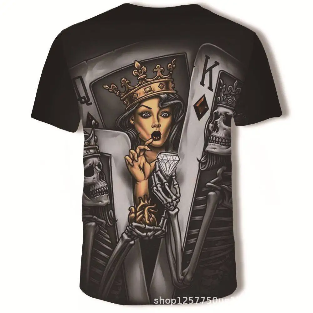 

Poker T shirt Playing Cards Clothes Gambling Shirts Las Vegas Tshirt Clothing Tops Men Funny 3d t-shirt